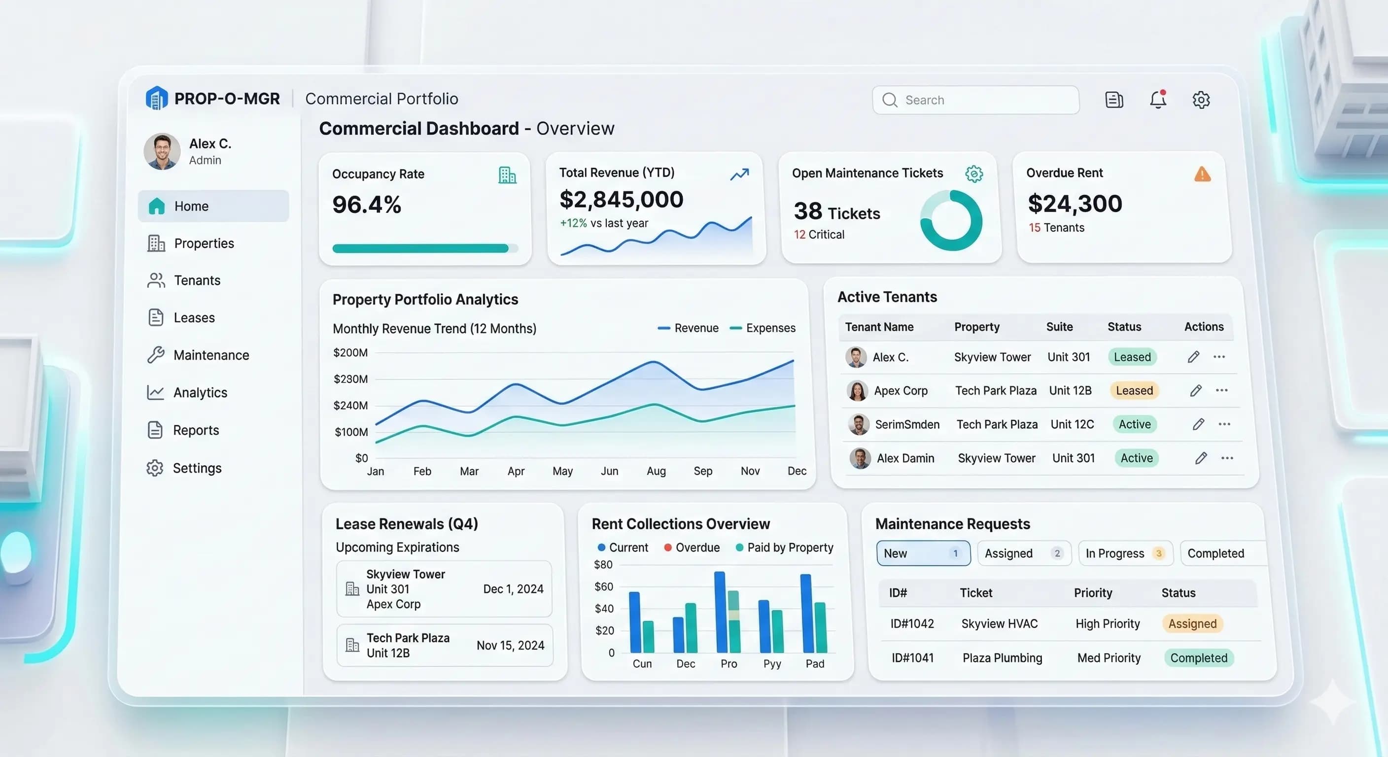 Property operations team using commercial real estate software