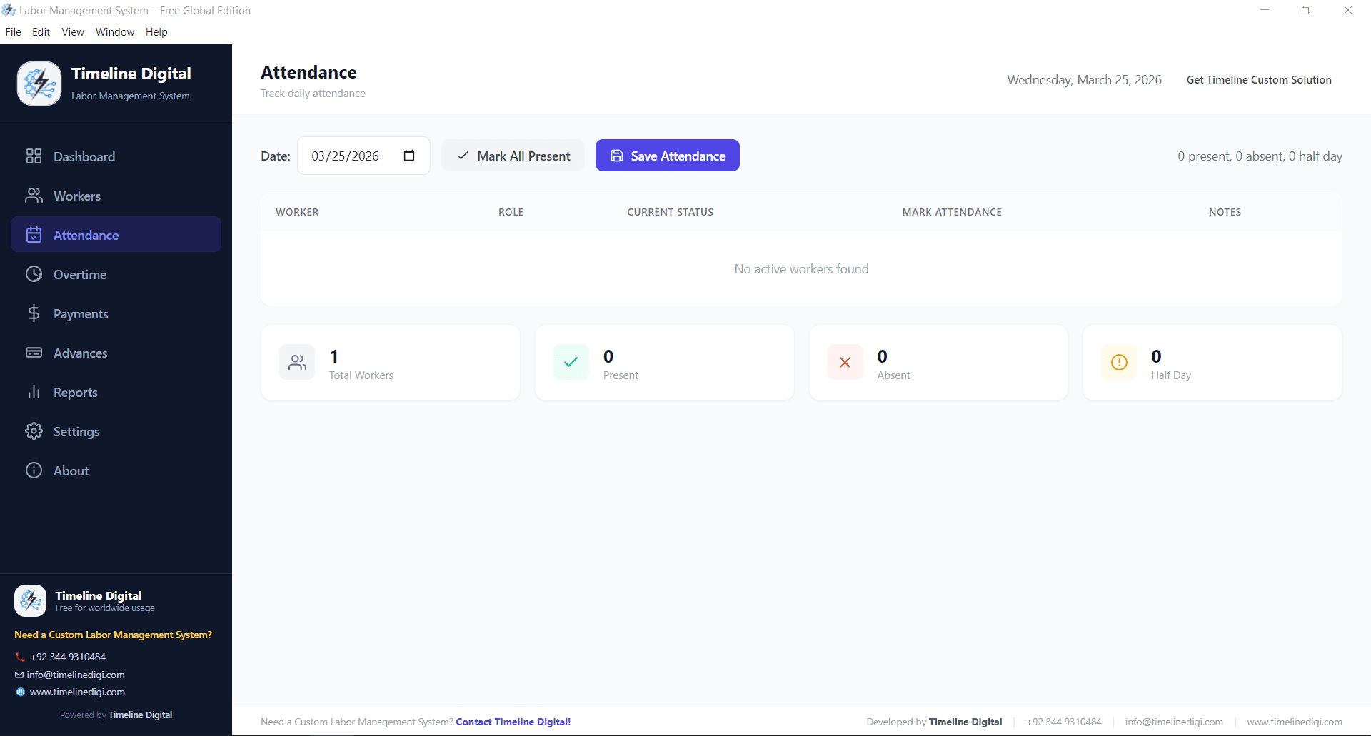 labor management system warehouse attendance tracking module