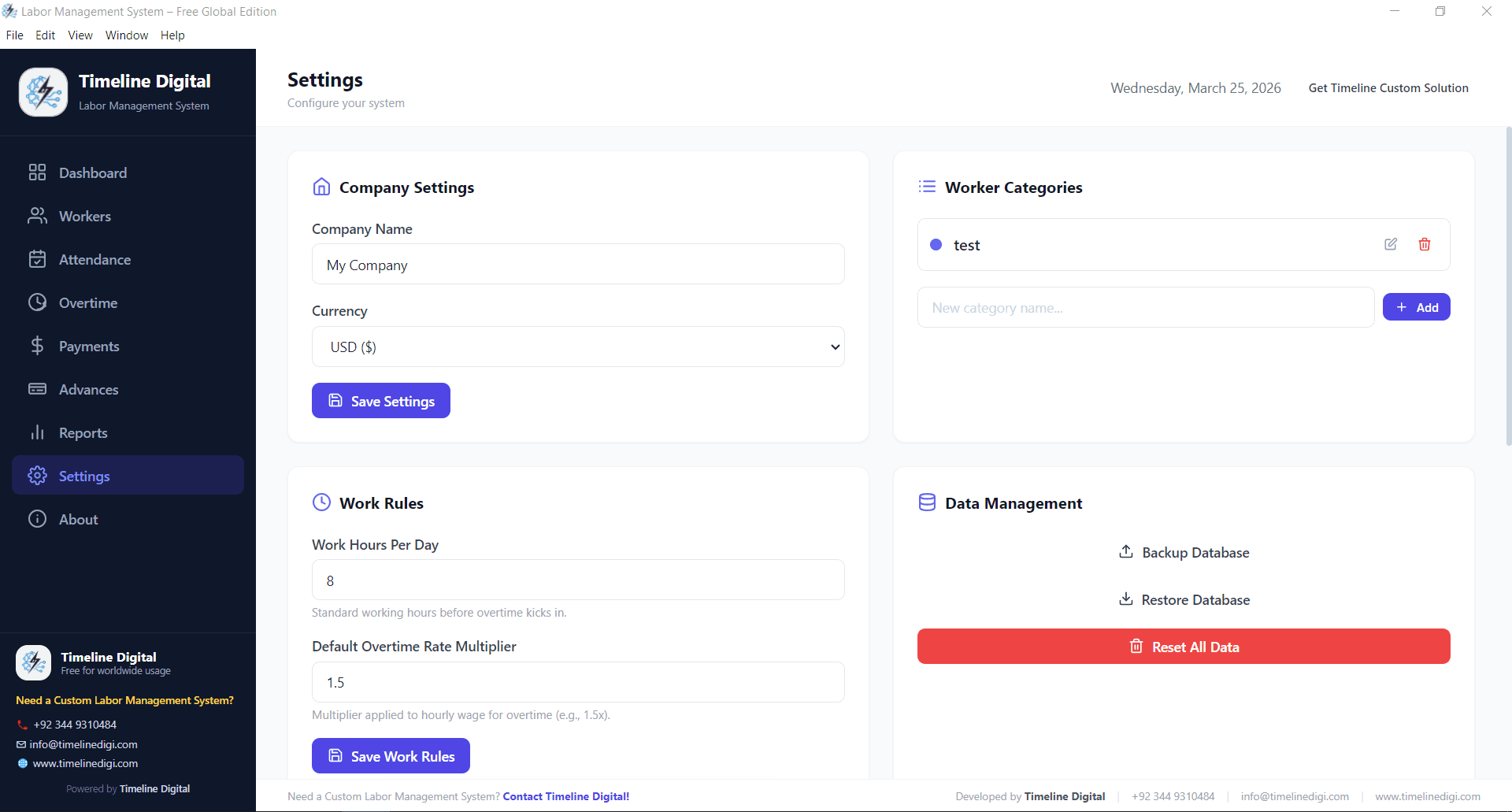 labor management system warehouse | system settings in labor management software