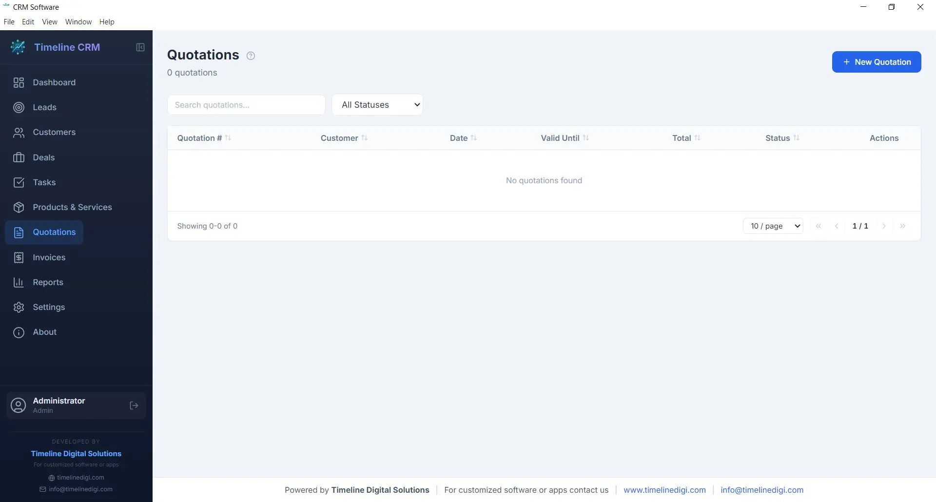 Quotation Module in Timeline CRM