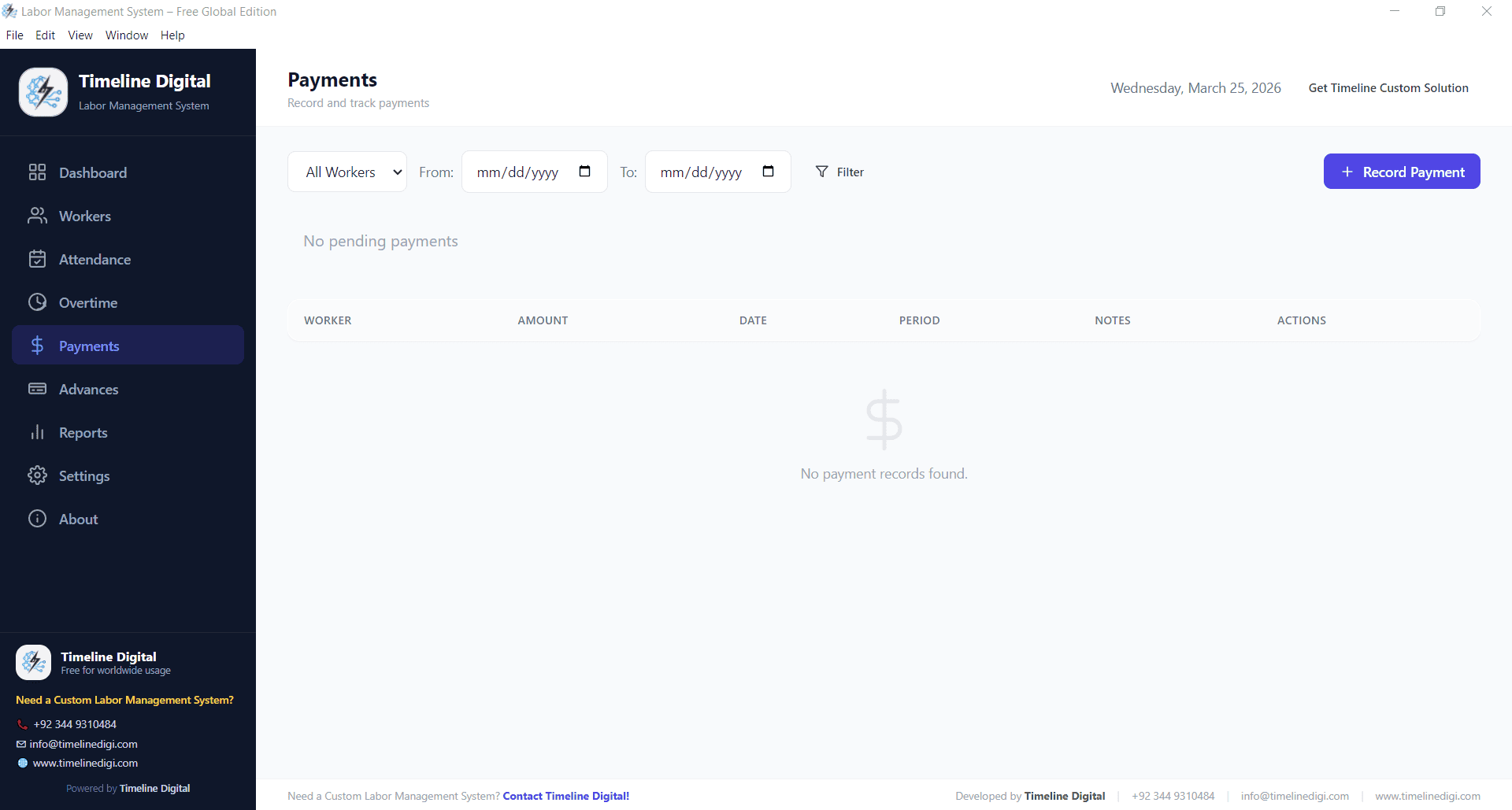 Worker Payments Summary