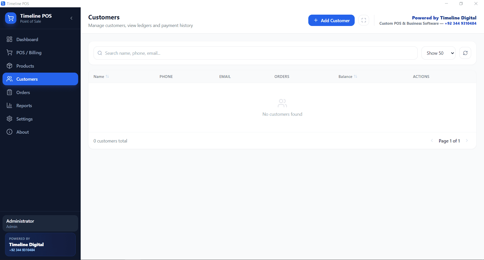Customer Management in Timeline POS